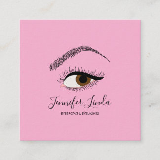 Makeup Eyebrow Eyes Lashes Cute Square Business Card