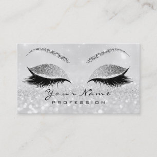 Makeup Eyebrow Eyes Lashes Glitter Grey Silver2 Business Card