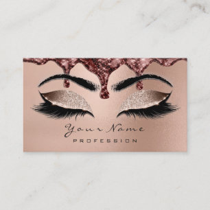 Makeup Eyebrow Eyes Lashes Glitter Rose Gold Wax Business Card