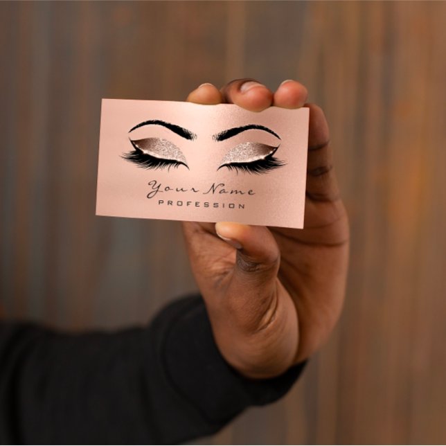 Makeup Eyebrow Eyes Lashes Glitter Rose Gold Wow Business Card (Makeup Eyebrow Eyes Lashes Glitter Rose Gold Wow Business Card)