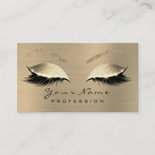 Makeup Eyebrow Eyes Lashes Glitter Sepia Black VIP Business Card