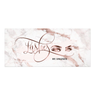 Makeup Eyebrow Eyes Lashes Rose Gold Price List Rack Card