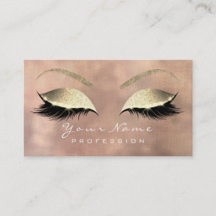 Makeup Eyebrow Lashes Extension Glitter Rose Linen Business Card