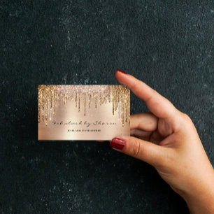 Makeup Eyebrow Lashes Glitter Drips Gold Spark Business Card