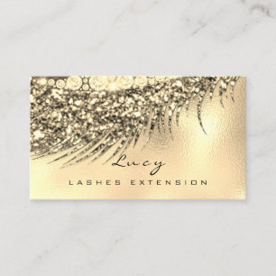 Makeup Eyebrow Name Lash Glitter Glass Glam Gold Appointment Card