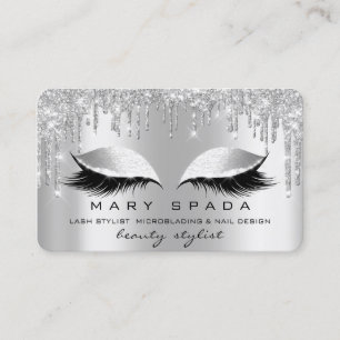 Makeup Eyebrows Lashes Grey Grey Spark Silver Business Card