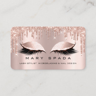 Makeup Eyebrows Lashes Pink Rose Spark Lux Business Card