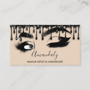 Makeup Eyelash Brow QR CODE Logo Black Microblade Business Card