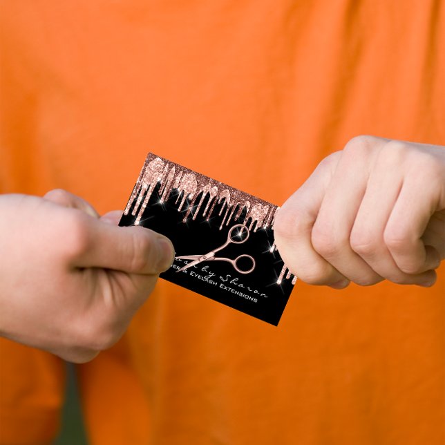 Makeup Eyelash Hairdresser Scissors Rose Black Business Card (Makeup Eyelash Hairdresser Scissors Rose Black Business Card)