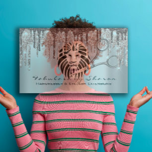 Makeup Eyelash Hairdresser Scissors Rose Drip Lion Business Card