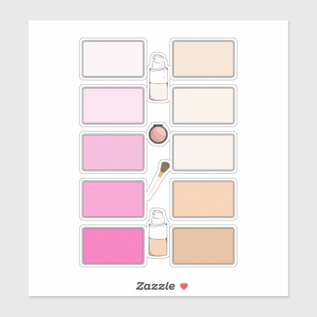 Makeup Foundation Blush Colours Vinyl Labels (Sheet)
