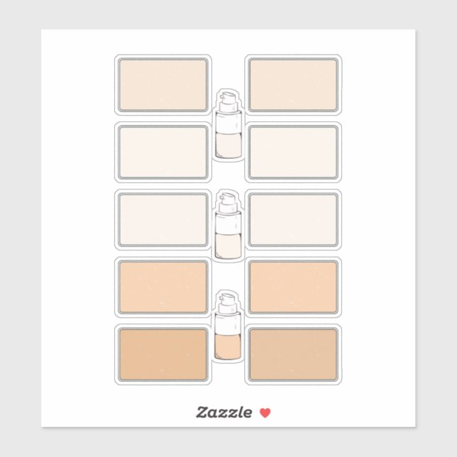 Makeup Foundation Create Your Own Vinyl Labels (Sheet)
