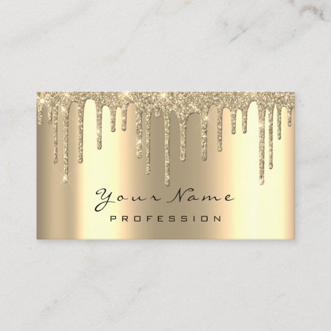 Makeup Gold Drips Sparky Waxing Appointment Card (Front)