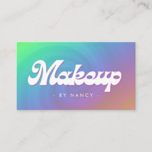 Makeup Groovy Retro Rainbow Swirl  Business Card
