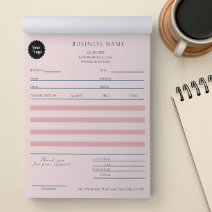 Makeup Hair Beauty Salon Rose Gold Invoice Sales  Notepad