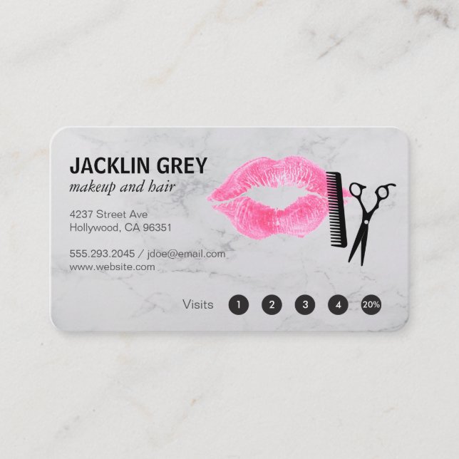 Makeup & Hair Loyalty | Marble Card (Front)