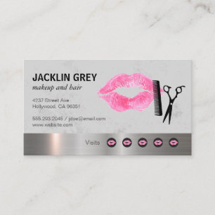 Makeup & Hair Punch Card   Metallic Texture Trim