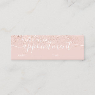Makeup hair rose glitter blush appointment mini business card