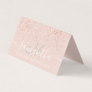 Makeup hair rose gold glitter pastel eye aftercare business card