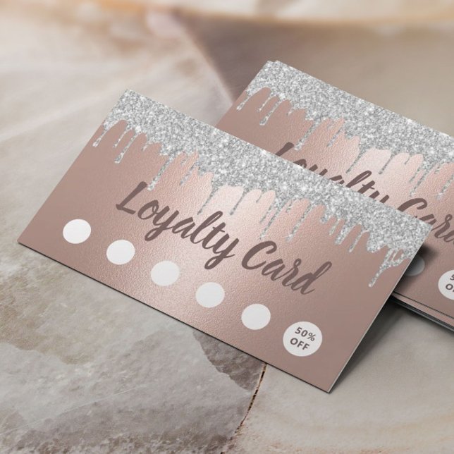 Makeup Hair Salon Silver Drips Rose Gold Loyalty (Creator Uploaded)