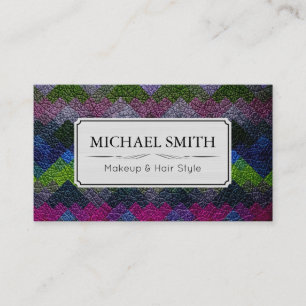 Makeup Hair Style Modern Mosaic Leather #22 Business Card