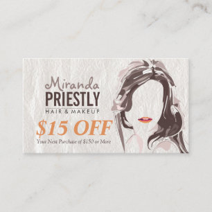 Makeup Hair Stylist Beauty Salon Discount Coupon Appointment Card