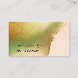 Makeup Hair Stylist Chartreuse New Tech Abstract Business Card