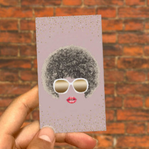 Makeup & Hair Stylist Modern Gold Confetti Beauty Business Card