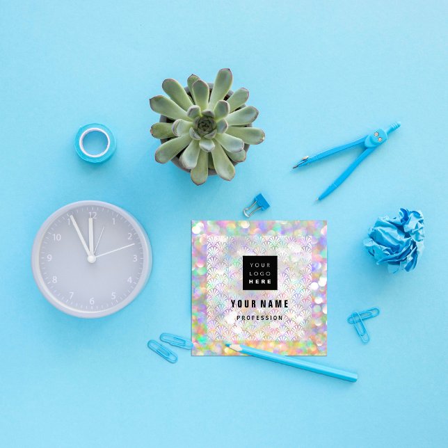 Makeup Holograph Unique Unique Eyeash Logo Square Business Card (Makeup Holograph Unique Unique Eyeash Logo Square Business Card)