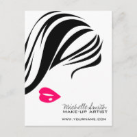 Makeup Icon Woman face in black white pink lips
