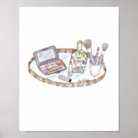 Makeup Illustration Antique Makeup Tray Fashion