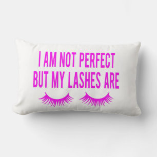 Makeup I'm Not Perfect But My Lashes Are Purple Lumbar Cushion