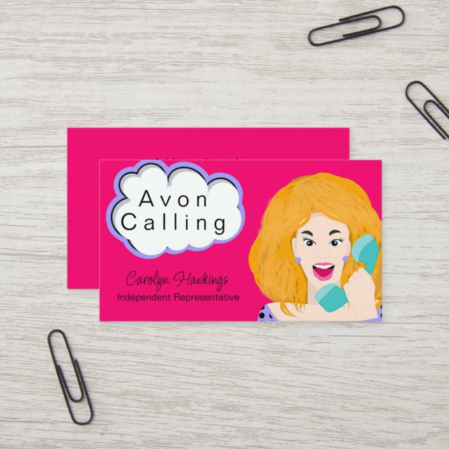 Makeup Independent Rep Avon  Business Card (Front/Back In Situ)