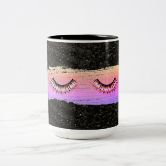Makeup Lashes Beauty Black Multi-Color Coffee Mug