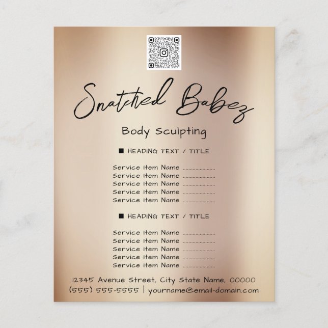 Makeup Lashes Beauty Hair Salon QR LOGO Modern Flyer (Front)