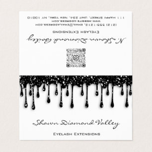 Makeup Lashes Black Drips QR Code White Insert