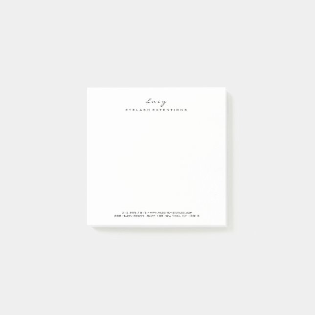 Makeup Lashes Name Web Telephone White Square Post-it Notes (Front)