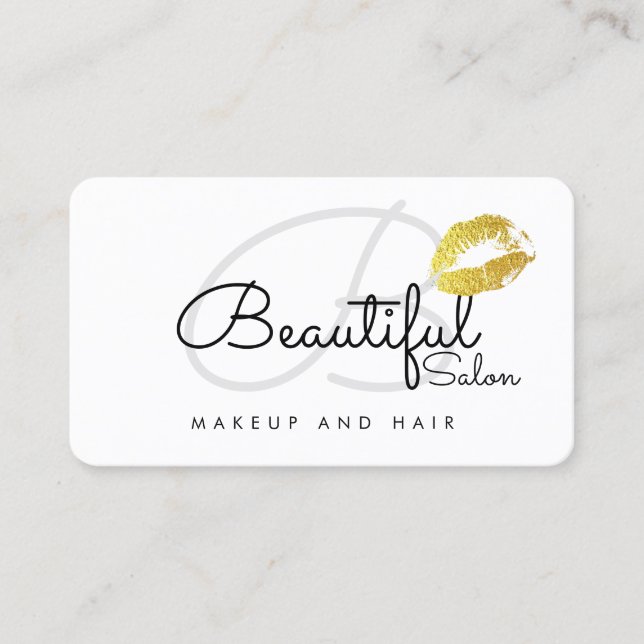 makeup lips contact-card / beauty salon monogram calling card (Front)