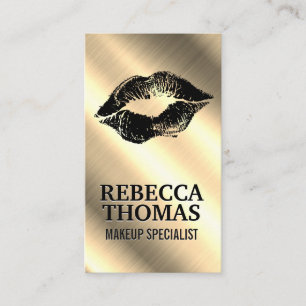 Makeup Lipstick Stain   Gold Metallic Business Card