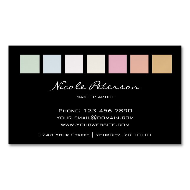 makeup magnetic fine pastel business card (Front)