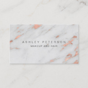 Makeup modern rose gold foil marble pattern business card
