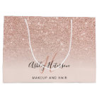 Makeup monogram blush rose gold glitter script