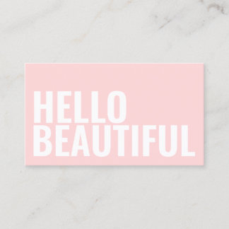 Makeup or beauty salon pastel pink simple business card