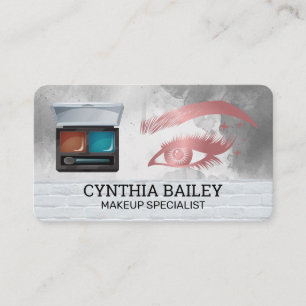 Makeup Palette and Brush   Beauty   Cosmetics Business Card