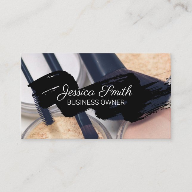 Makeup Palette and Brushes Business Card (Front)
