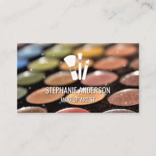 Makeup Palette    Makeup Brush Logo   Sparkle Business Card