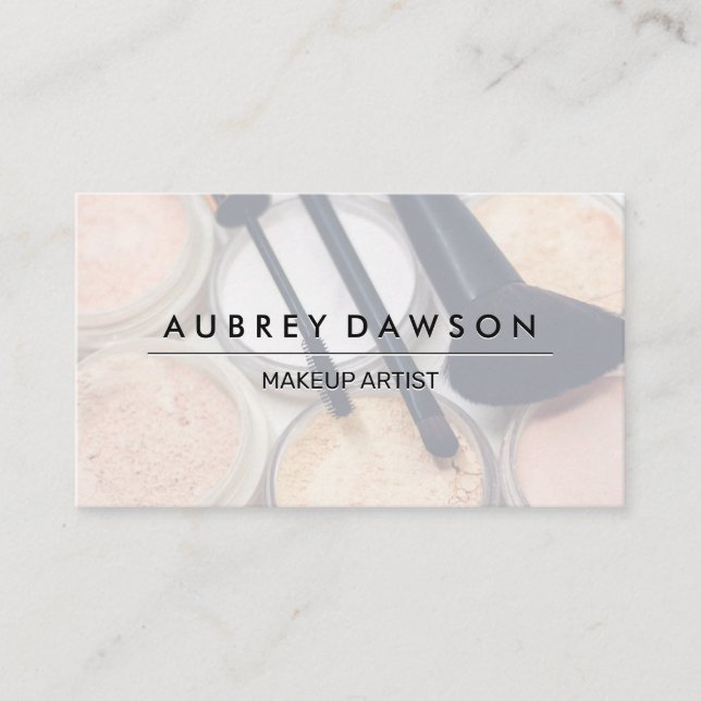 Makeup Palette  | Makeup Brushes Business Card (Front)