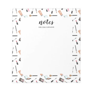 Makeup Pattern Borders With Personalised Name Notepad