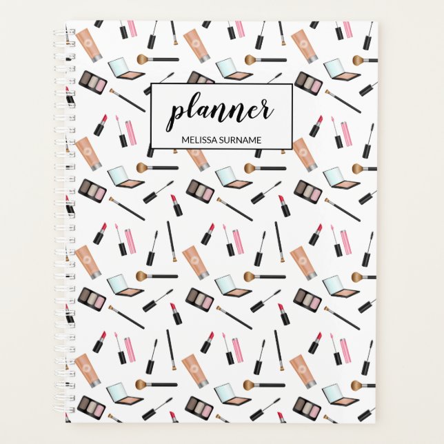 Makeup Pattern With Personalised Name Planner (Front)