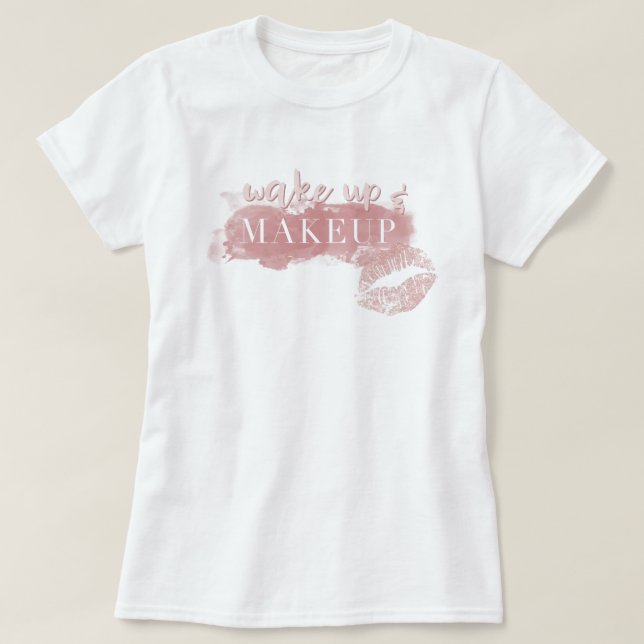 Makeup Pink Girl Lips T-Shirt (Design Front)